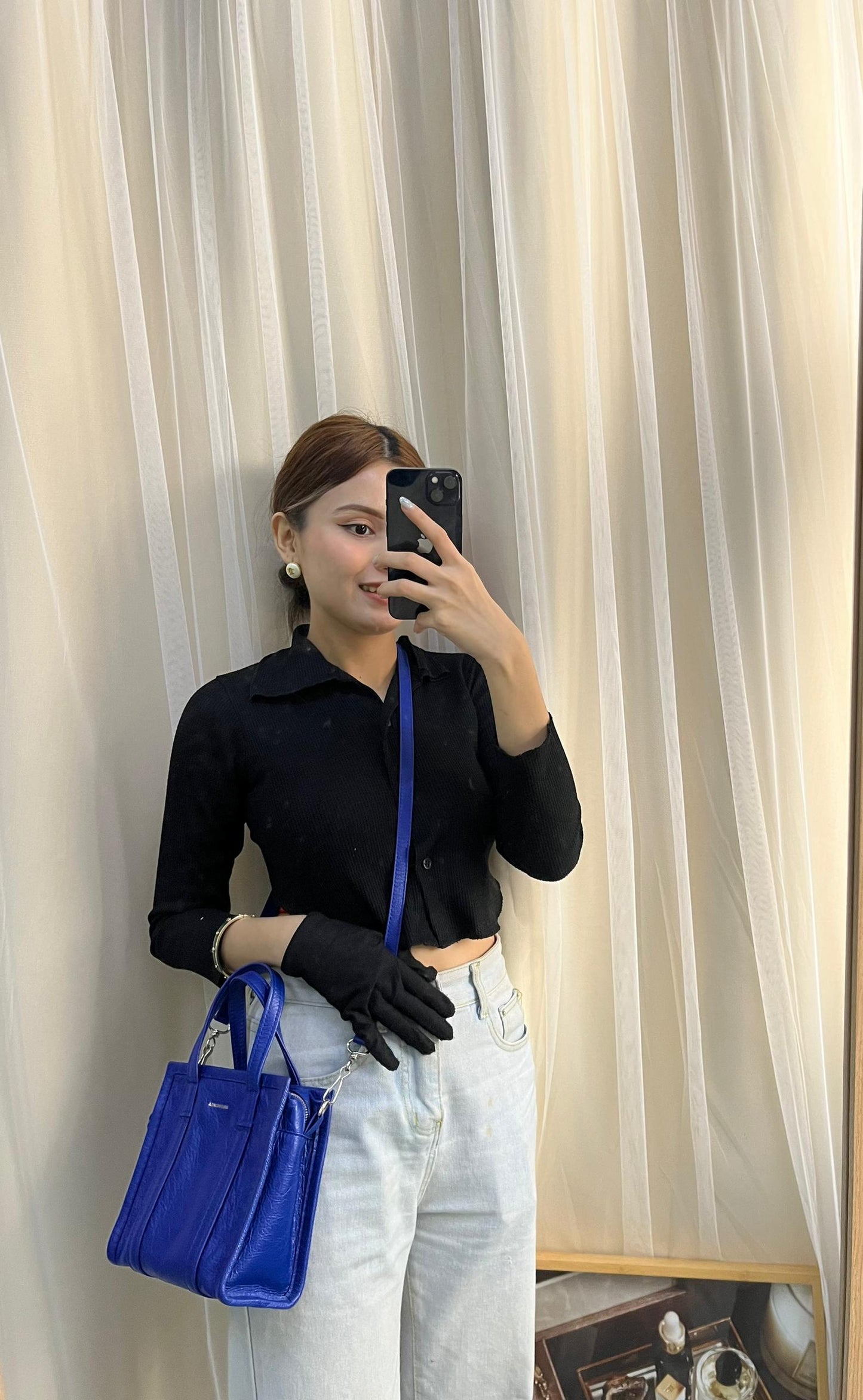 Balenciaga Electric Blue Agneau XXS Bazar Shopper Tote