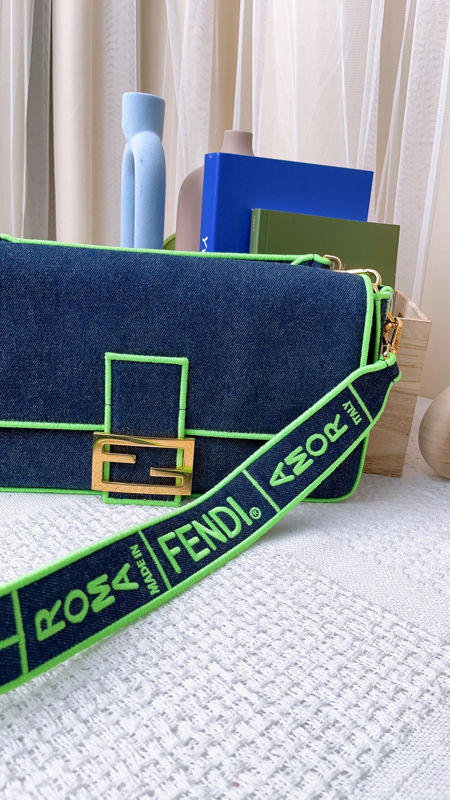 Fendi Denim Baguette MM