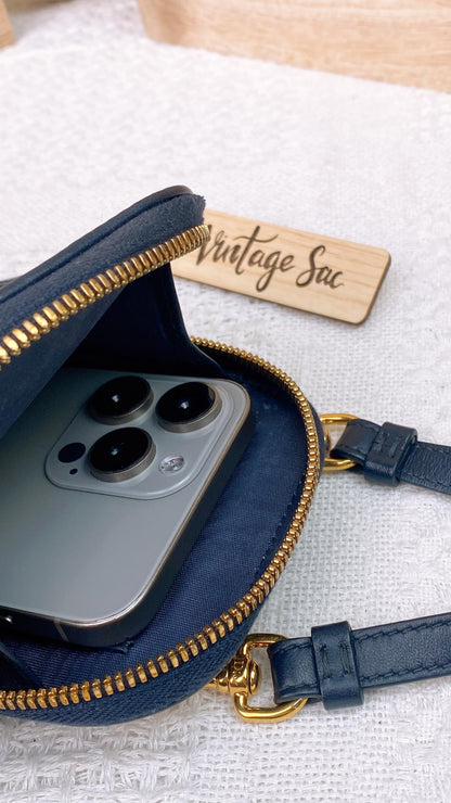 Dior Navy Oblique 30 Montaigne Call’In Phone Holder (GHW)