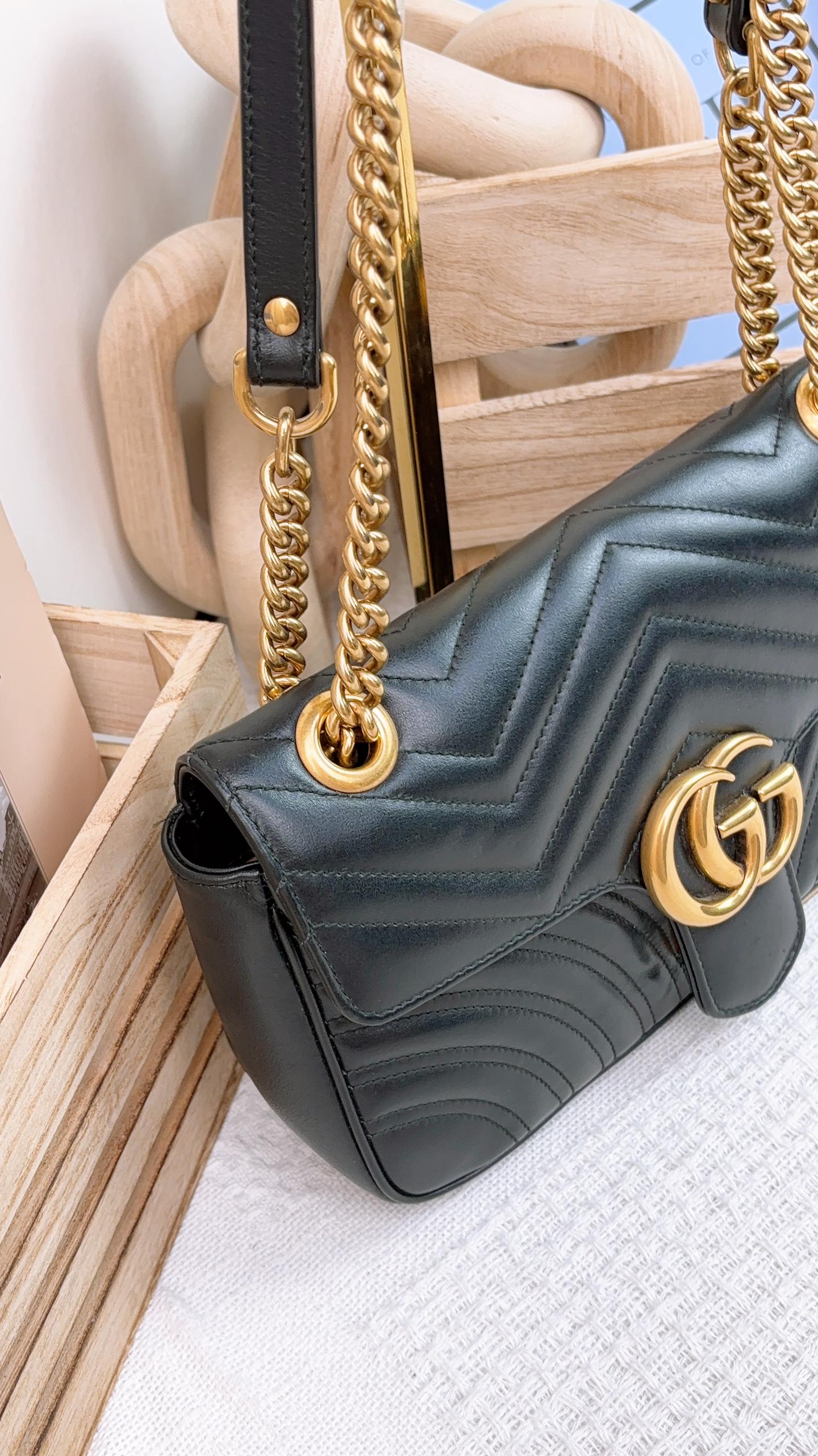 Gucci Black Calfskin Small Marmont Bag GHW