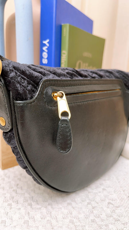 Balenciaga Black Velvet Small Souvenir Belt bag&nbsp;