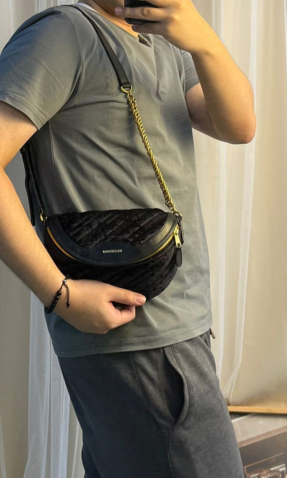 Balenciaga Black Velvet Small Souvenir Belt bag&nbsp;