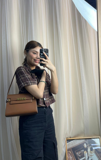 YSL Small Brown Manhattan Bag (GHW)