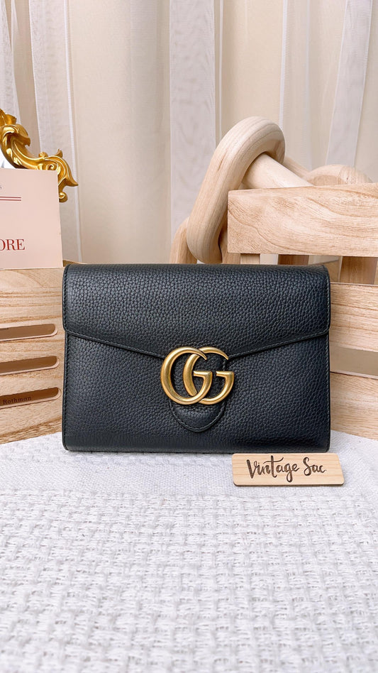 Gucci Black GG Wallet (GHW)