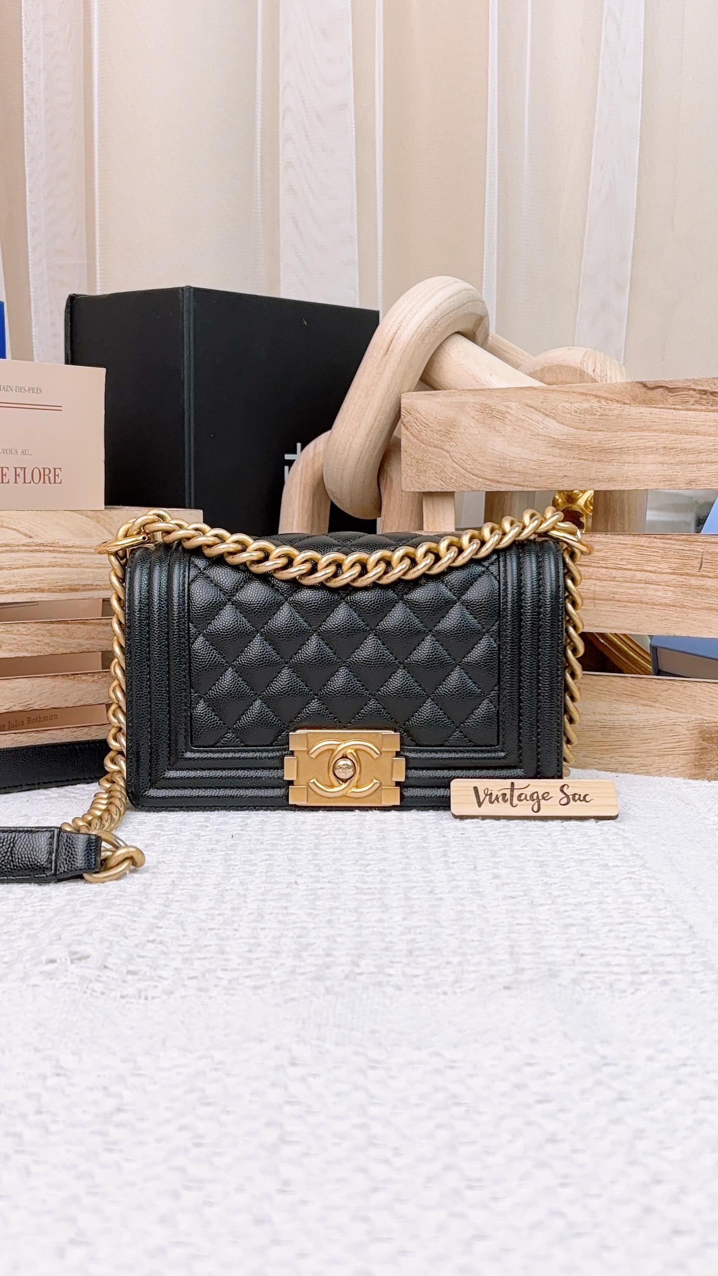 Chanel Black Caviar Small LeBoy Flap Bag GHW