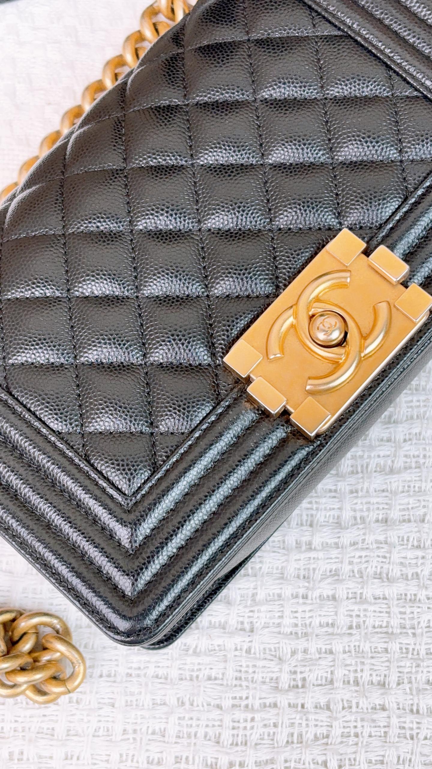 Chanel Black Caviar Small LeBoy Flap Bag GHW