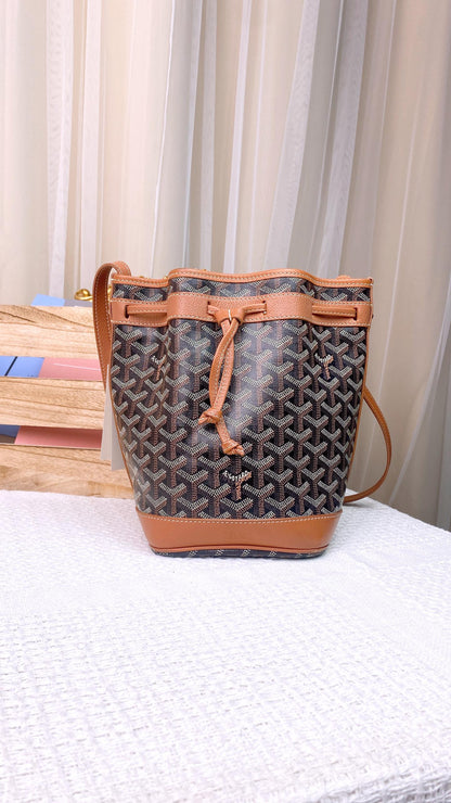 Goyard Black D Tan Petit Flot Bucket Bag