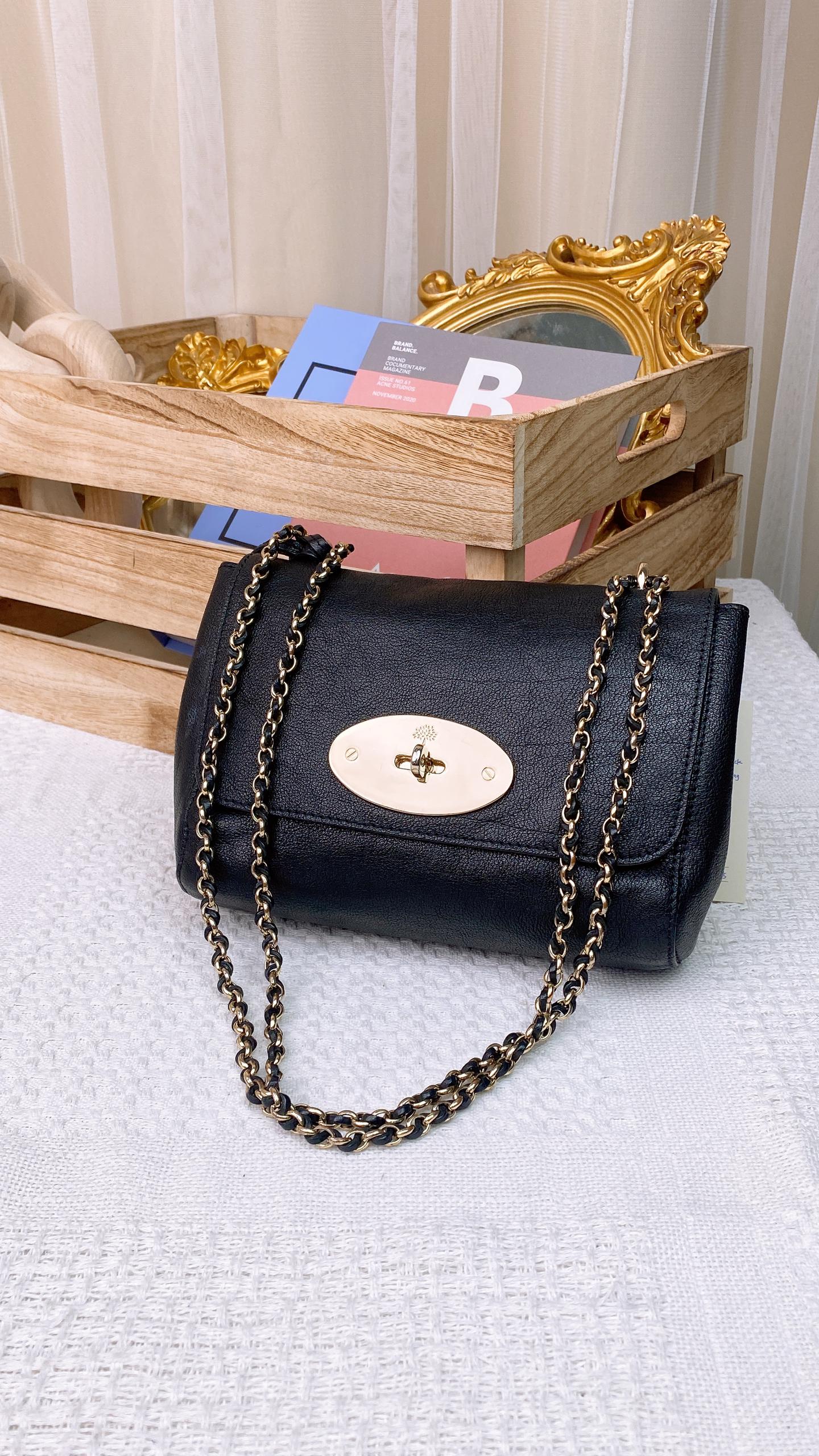 Mulberry Black Small Lily Crossbody Bag (GHW)