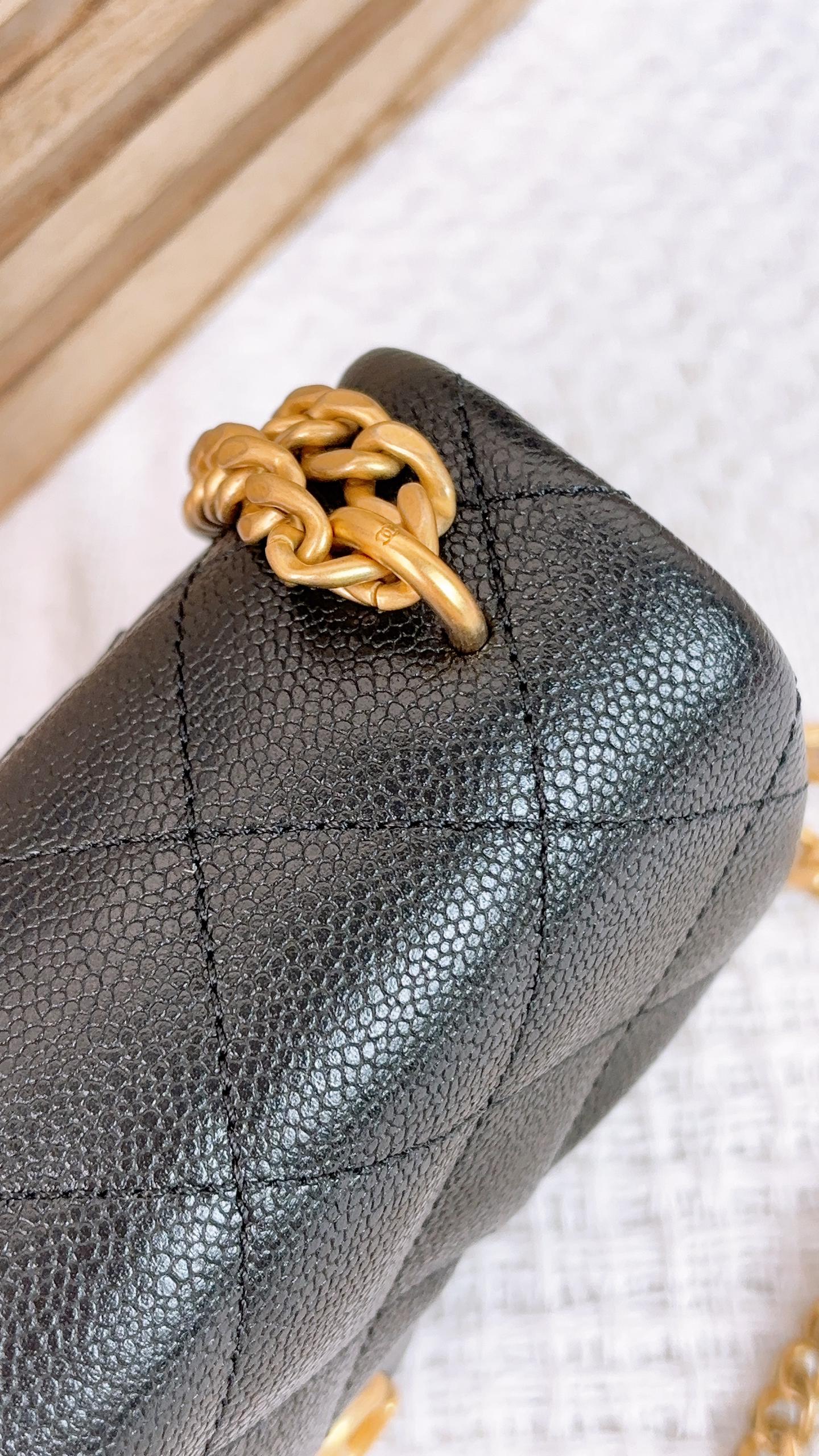 Chanel Black Caviar Mini Flap Bag with Heart Crush GHW