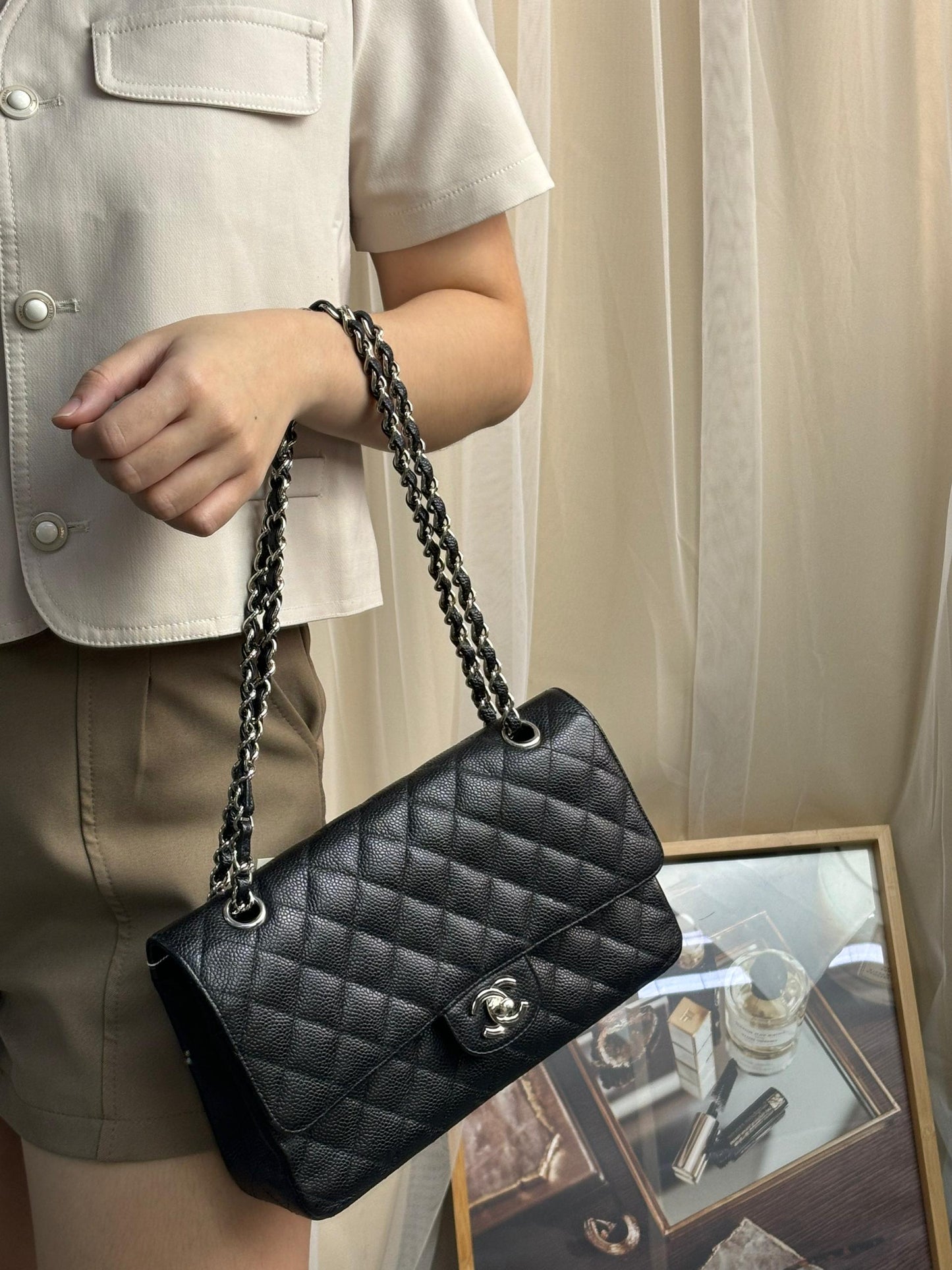 Chanel Black Caviar Medium CF SHW