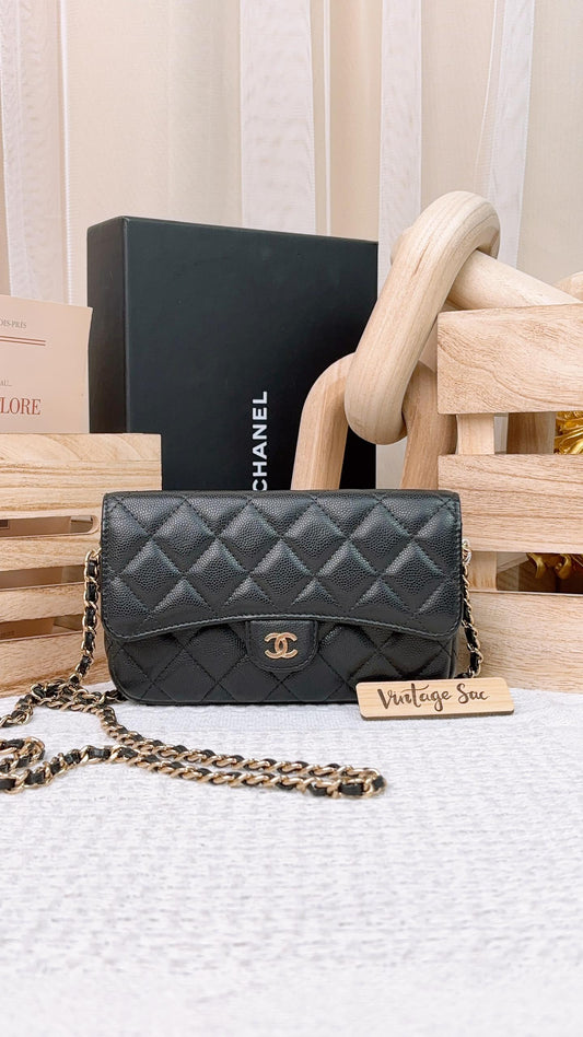 Chanel Black Caviar Zip WOC LGHW