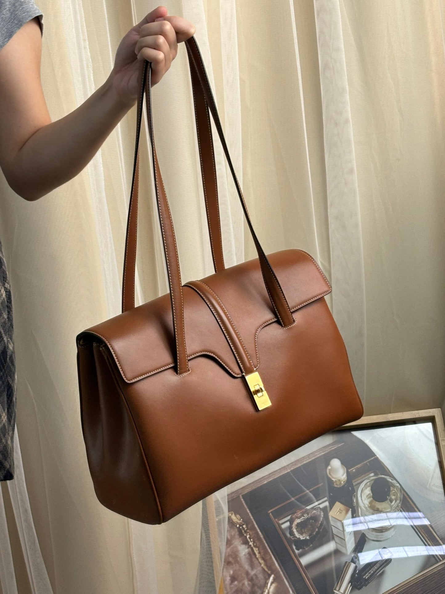 Celine Tan Calfskin Medium Soft 16 Tote