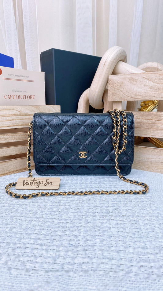 Chanel Black Caviar WOC (GHW)