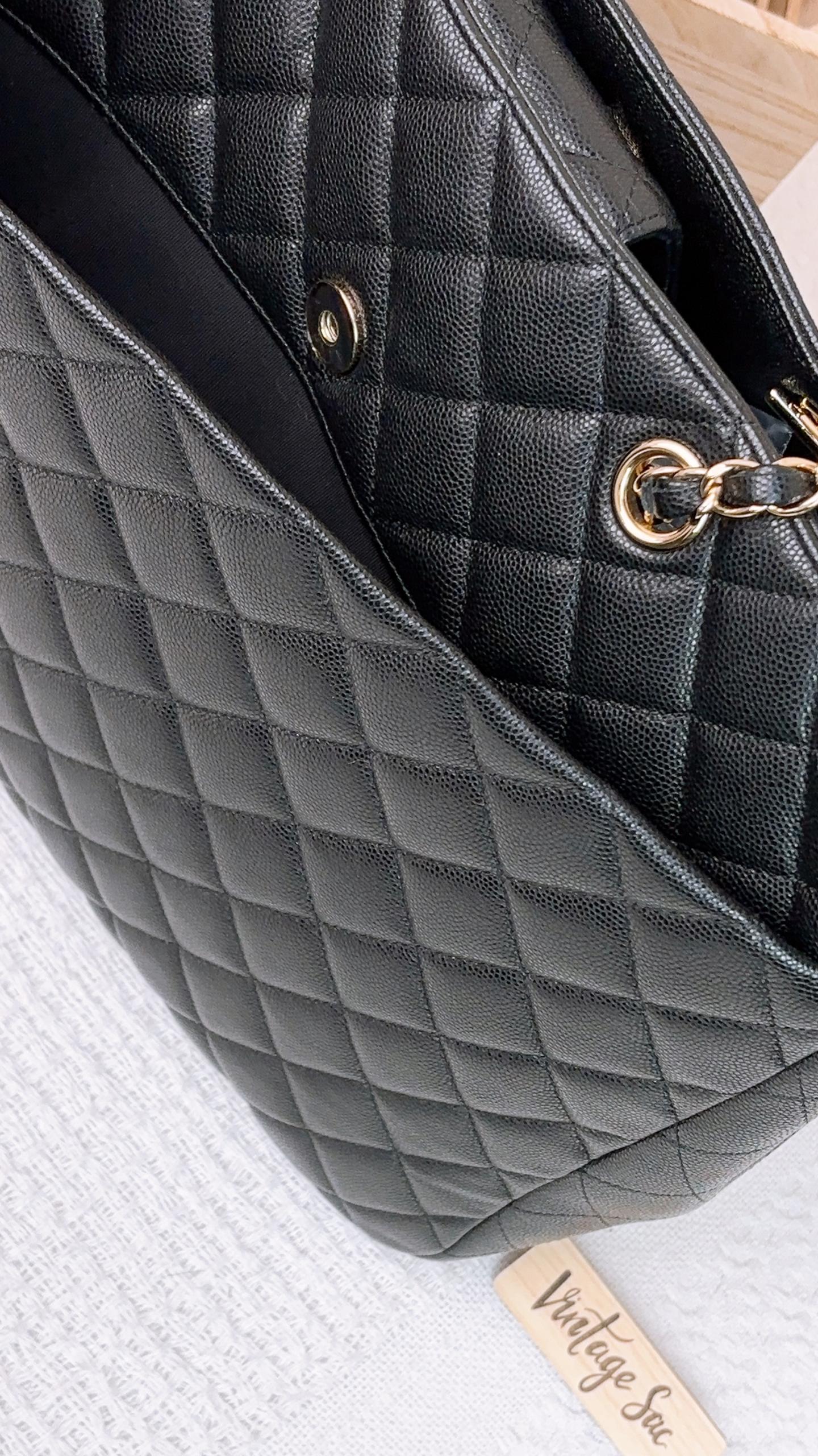 Chanel Black Caviar Classic Timeless Shopper Tote LGHW