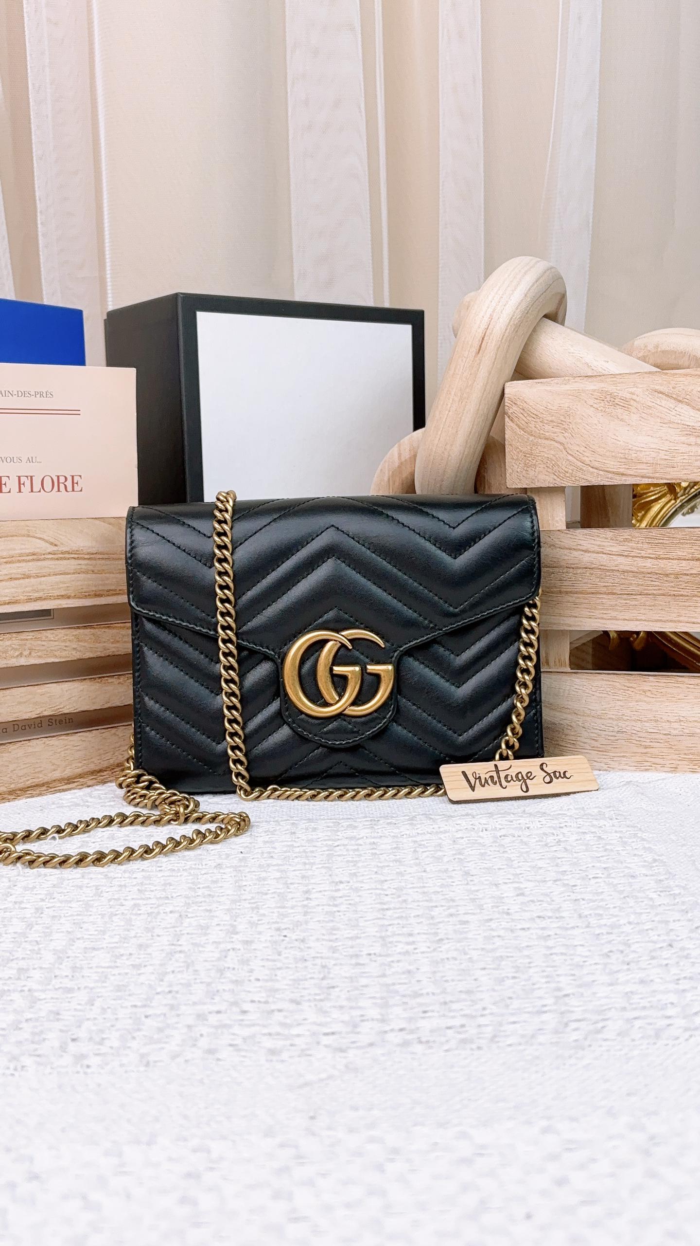 Gucci Black Marmont WOC GHW