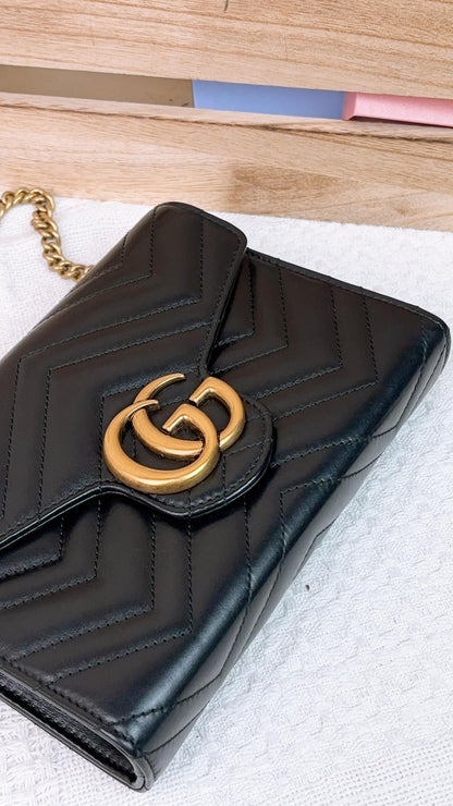 Gucci Black Marmont WOC GHW