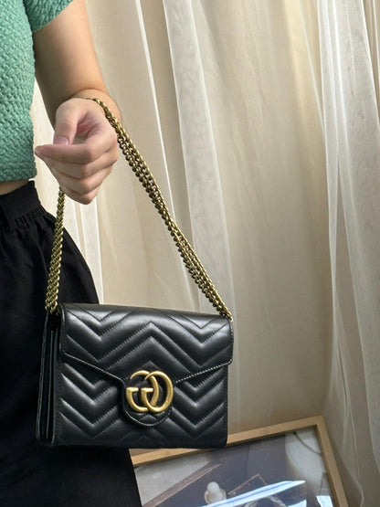 Gucci Black Marmont WOC GHW