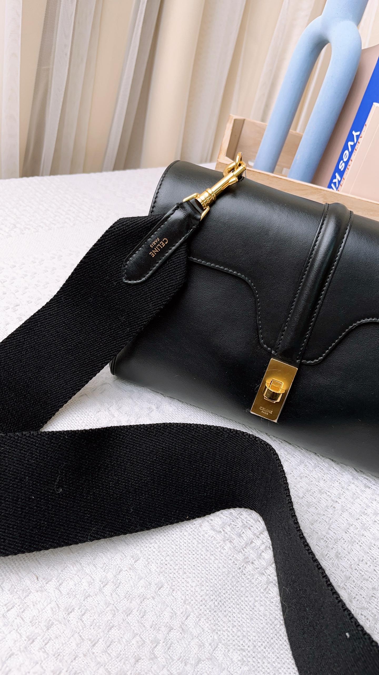 Celine Teen Soft 16 Black in Smooth Calfskin (GHW)