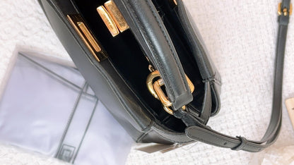 Fendi Black Lambskin Mini Peekaboo Bag