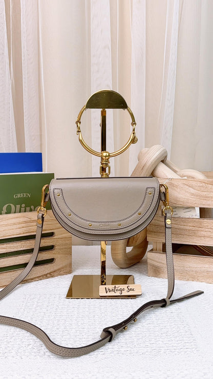 Chloé Taupe Calfskin Small Nile Clutch on Strap