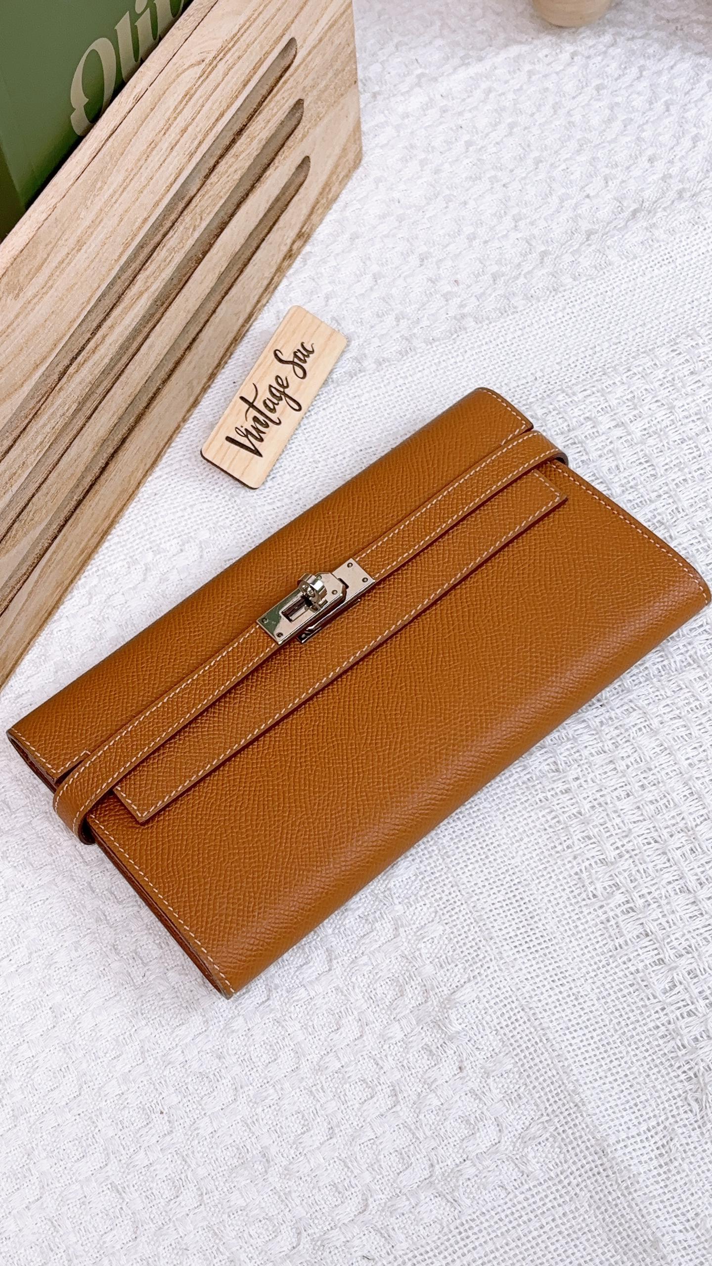 Hermes Gold Epsom Kelly Wallet PHW