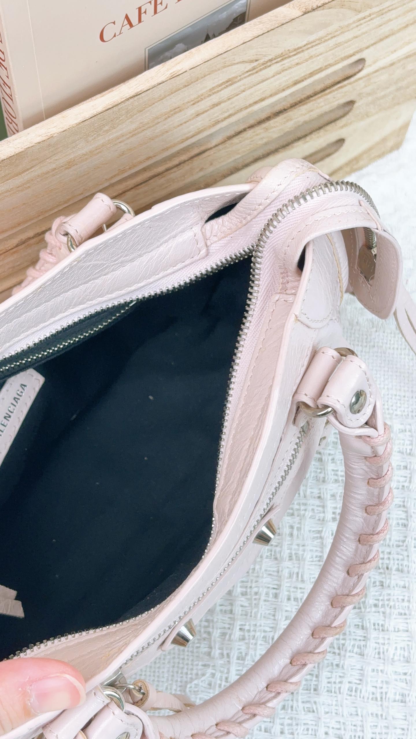 Balenciaga Baby Pink Classic Mini City Bag SHW