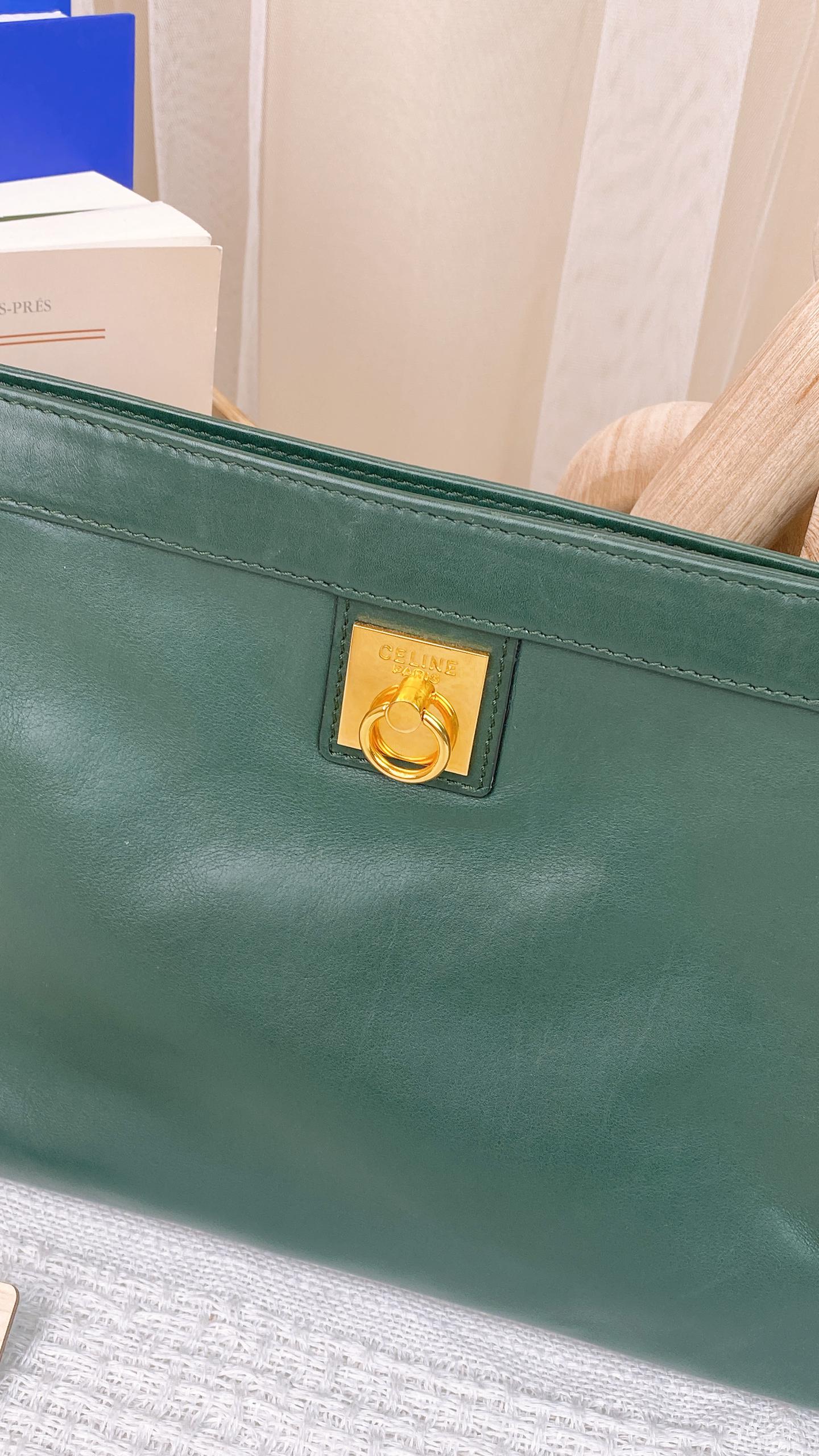 Celine Green Vintage Clutch