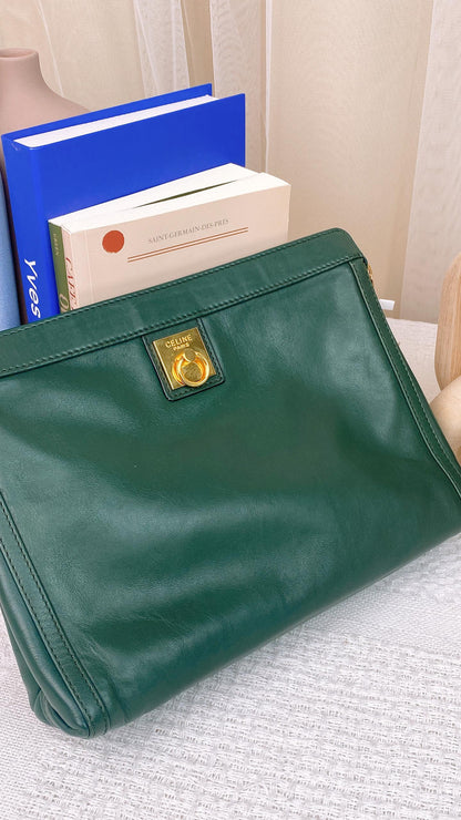 Celine Green Vintage Clutch