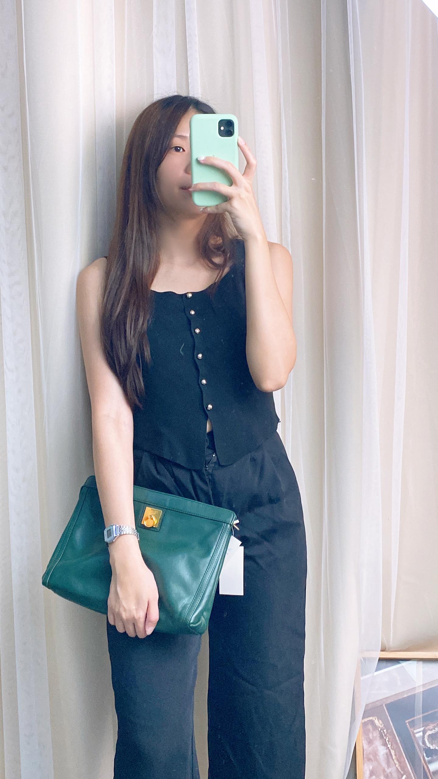 Celine Green Vintage Clutch