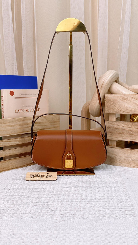 Celine Brown Calfskin Tabou Clutch on chain&nbsp;