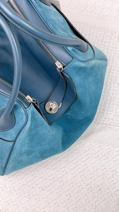 Hermes Blue Suede x Swift Lindy 34 PHW