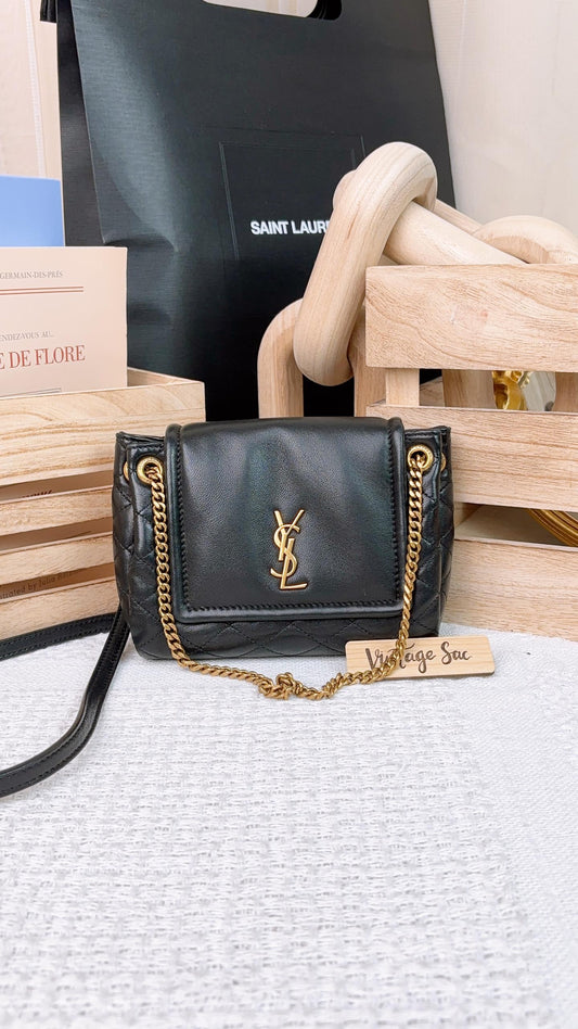 YSL Black Lambskin Mini Nolita Bag GHW