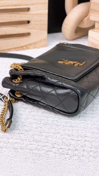 YSL Black Lambskin Mini Nolita Bag GHW