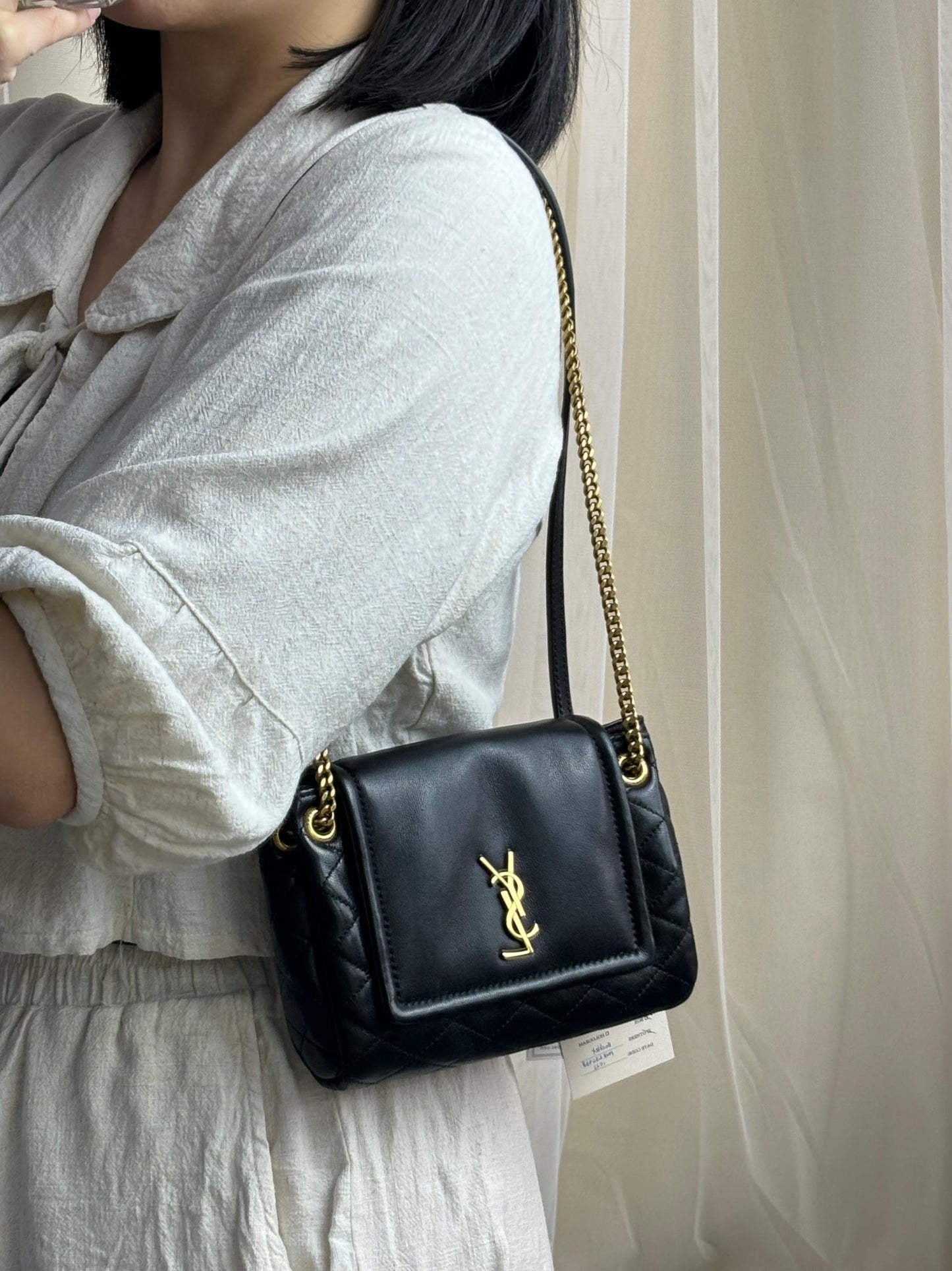 YSL Black Lambskin Mini Nolita Bag GHW