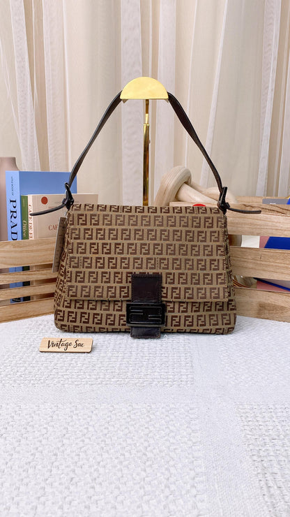 Fendi Light Brown Zucca Mamma Baguette