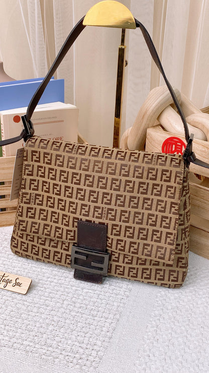 Fendi Light Brown Zucca Mamma Baguette