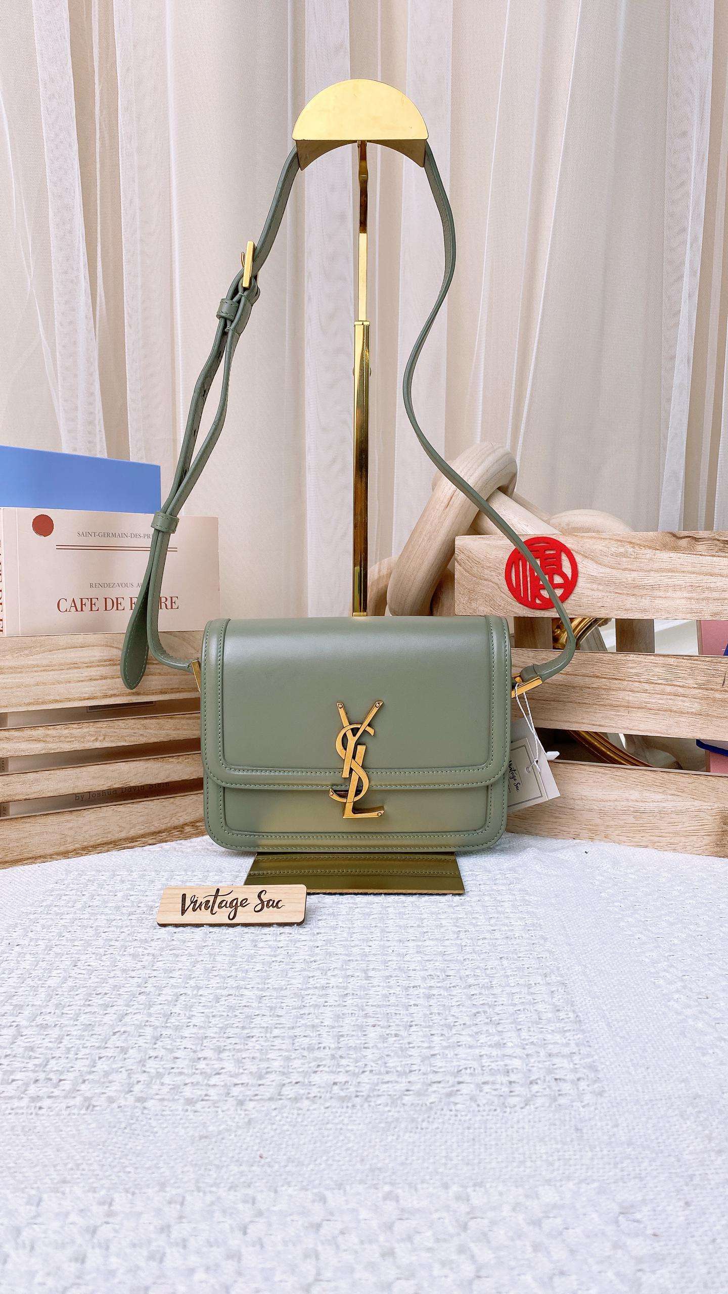 YSL Green Small Calfskin Solferino (GHW)