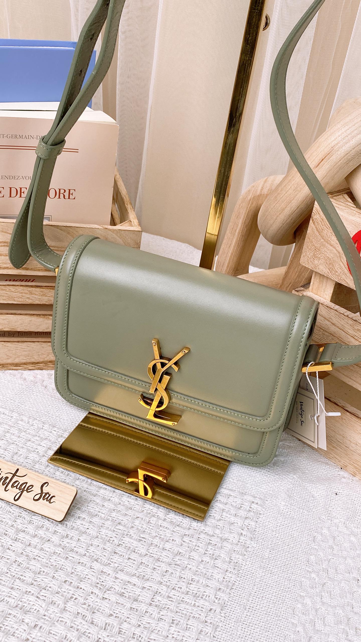 YSL Green Small Calfskin Solferino (GHW)