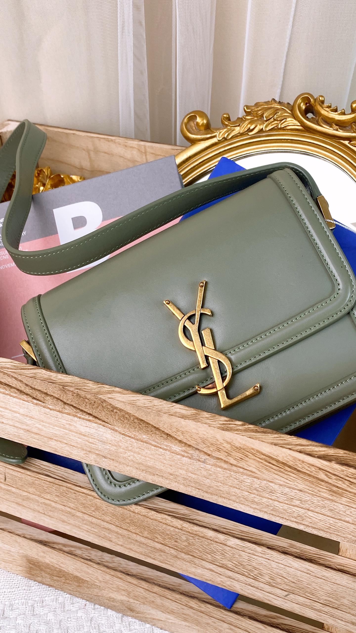 YSL Green Small Calfskin Solferino (GHW)