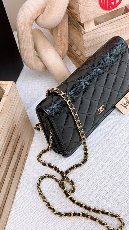 Chanel Black Caviar Classic WOC GHW