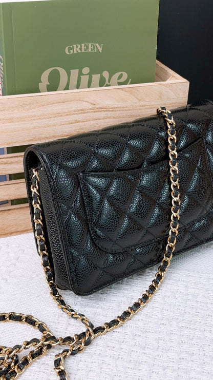 Chanel Black Caviar Classic WOC GHW