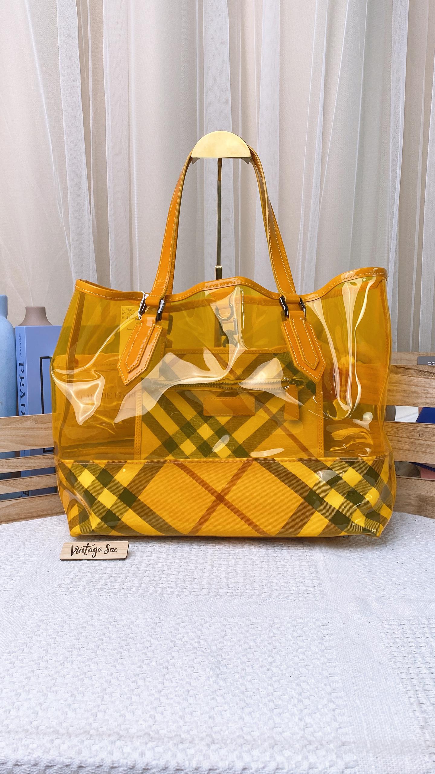 Burberry Yellow PVC Nova Check Tote