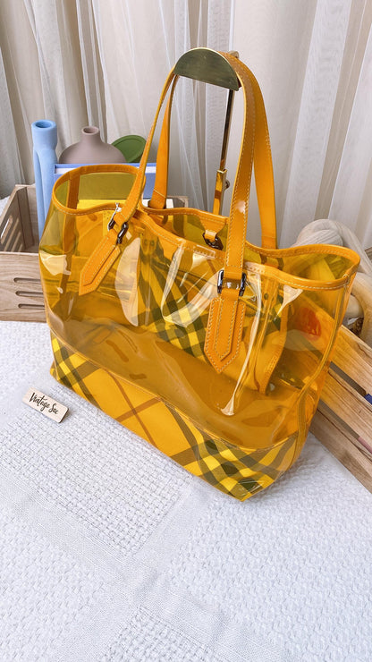 Burberry Yellow PVC Nova Check Tote