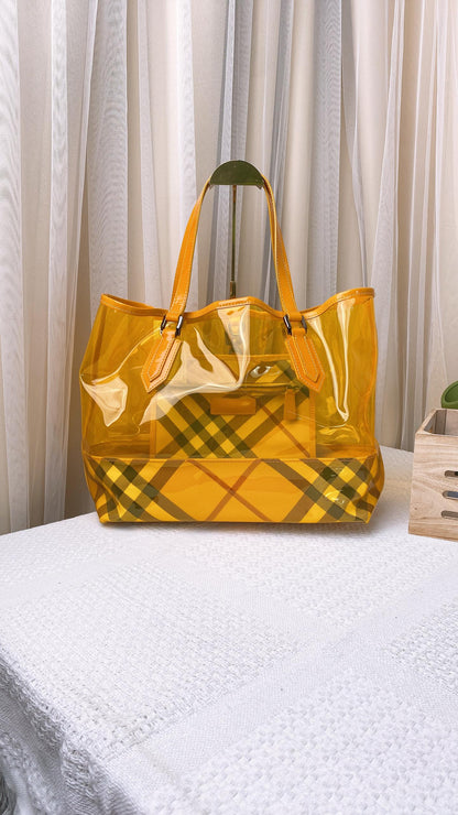 Burberry Yellow PVC Nova Check Tote