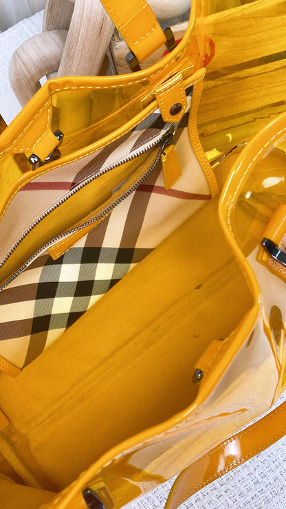 Burberry Yellow PVC Nova Check Tote