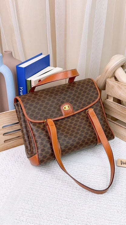 Celine Brown Macadam Vintage Shoulder Bag