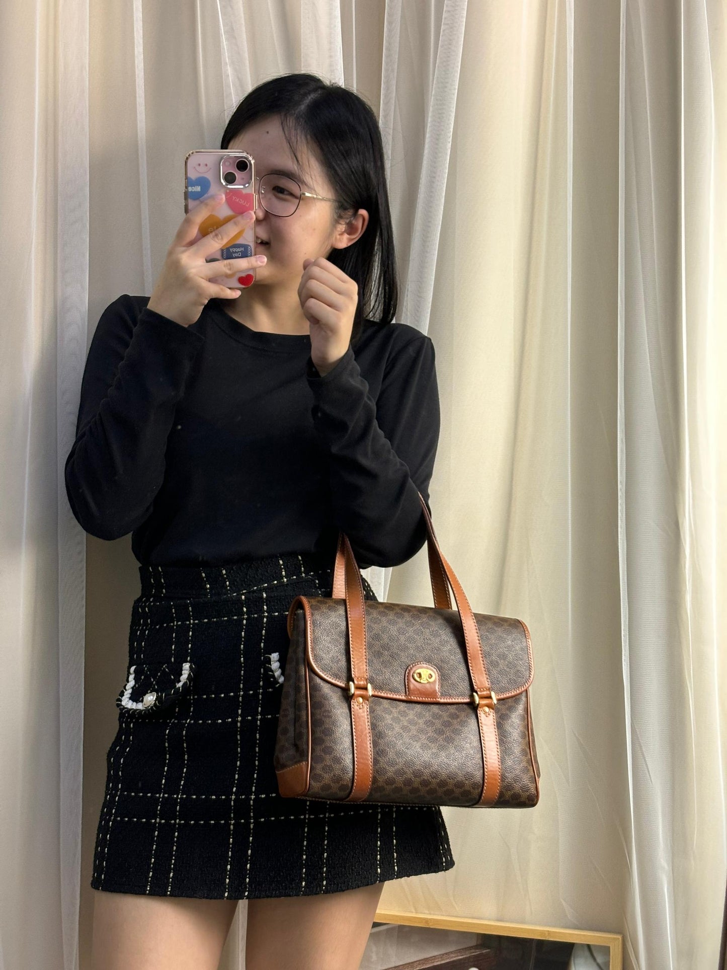 Celine Brown Macadam Vintage Shoulder Bag