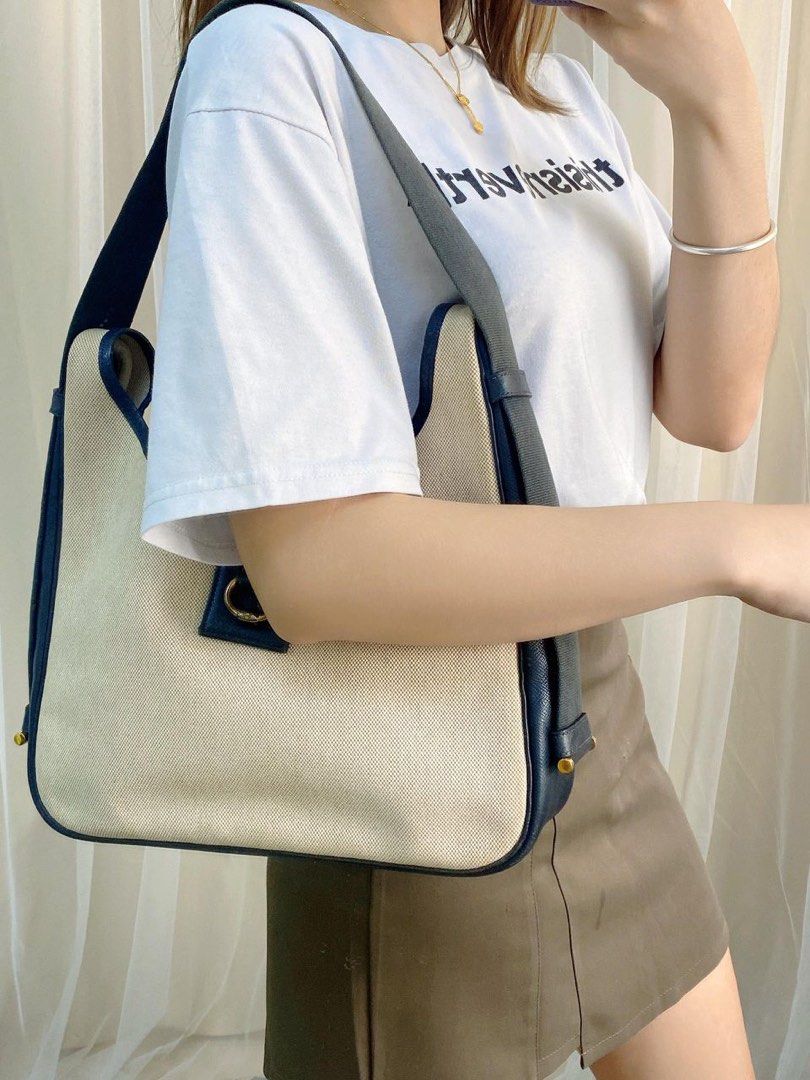 Hermes Blue/Beige Tasko Bag