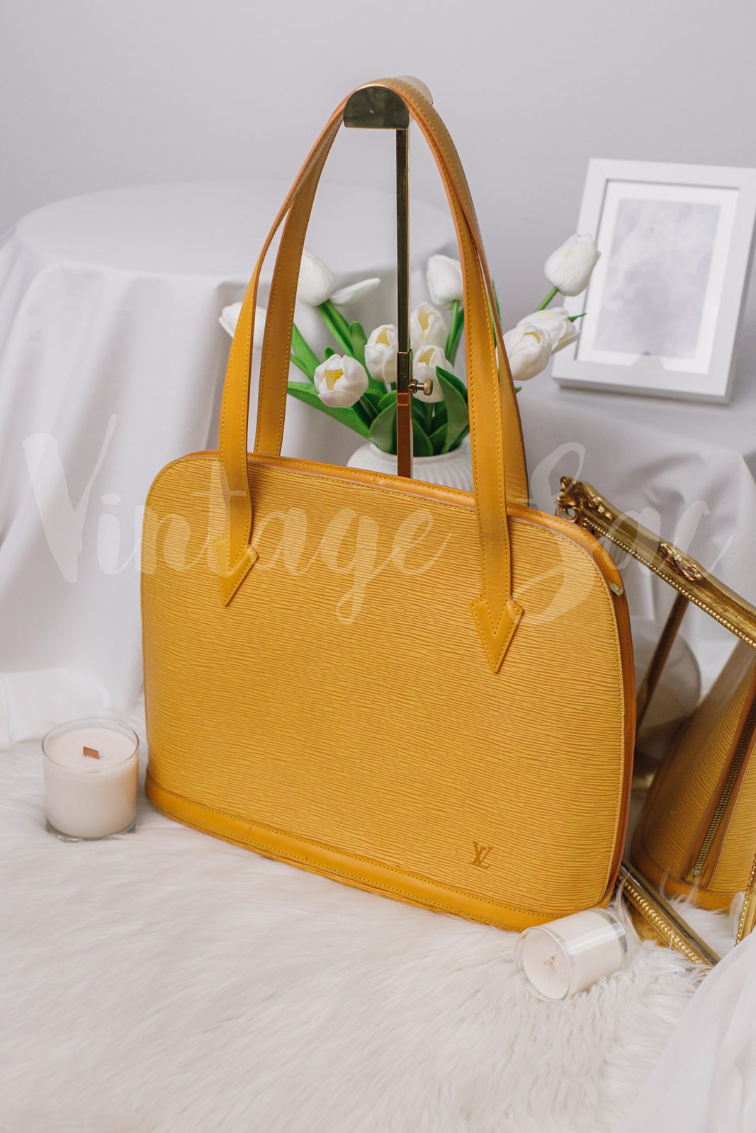 JZC1574 LV Yellow Epi Leather Jaune Lussac Should Tote Bag – Vintage Sac